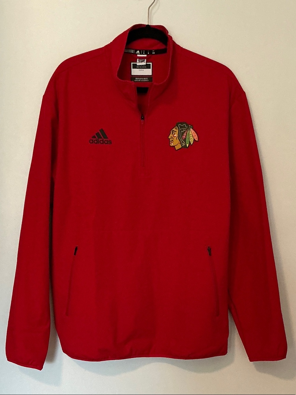 adidas Chicago Blackhawks Red Half-Zip Pullover